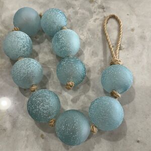 Decorative Sea Glass Bead Garland - Light Aqua